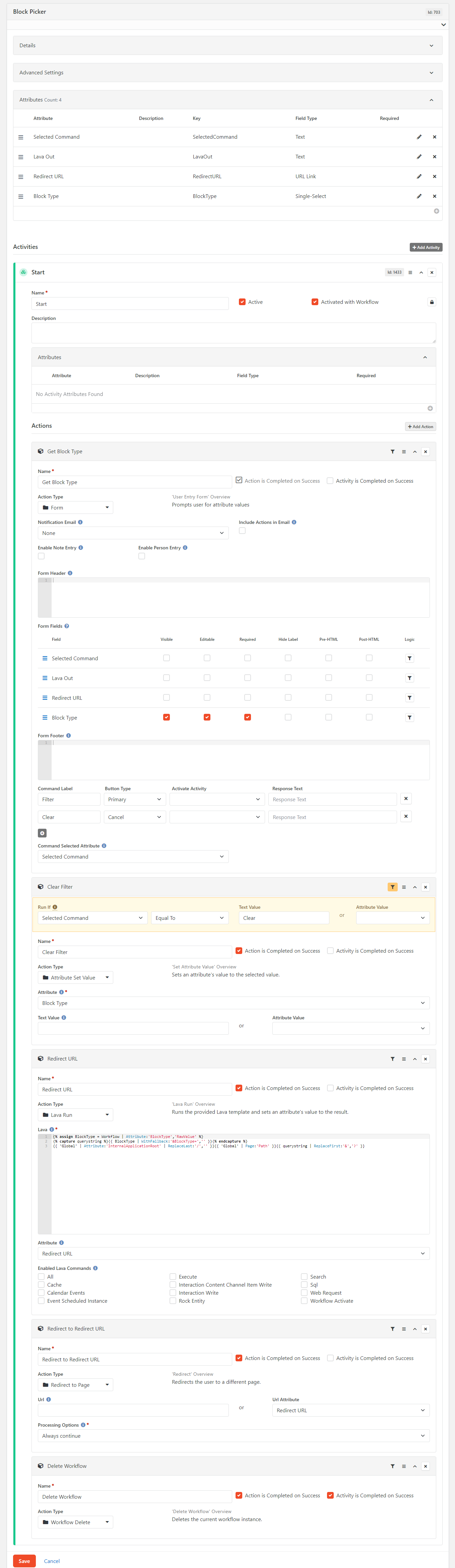 The workflow edit page showing all of the details about the workflow