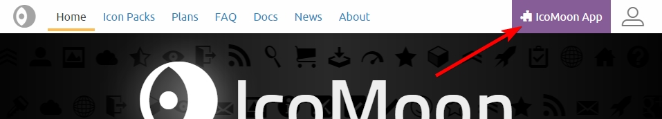 'IcoMoon App' button