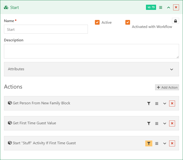 the Start activity of the workflow