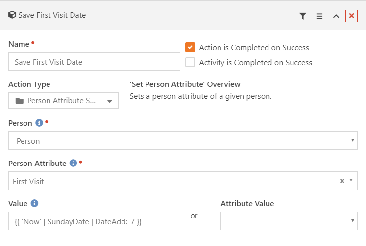 save the first visit attribute value