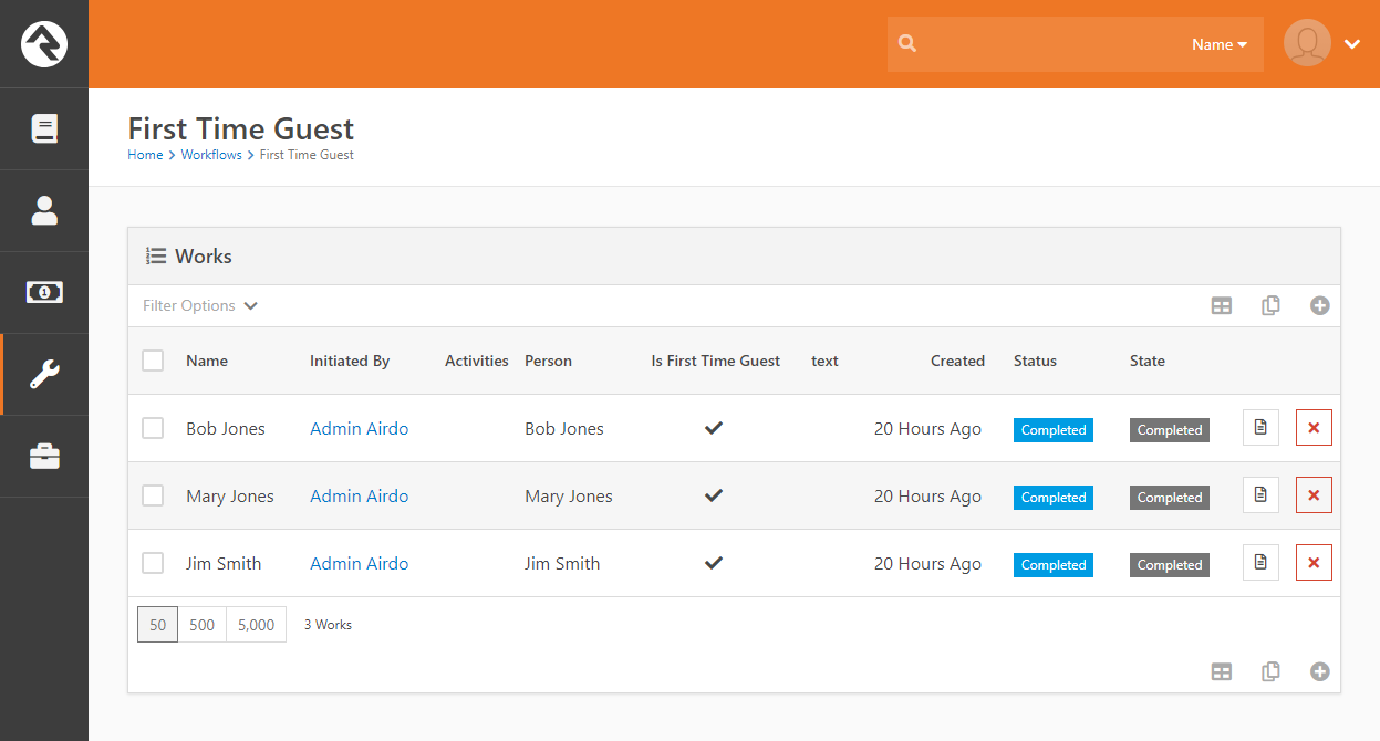 workflow results